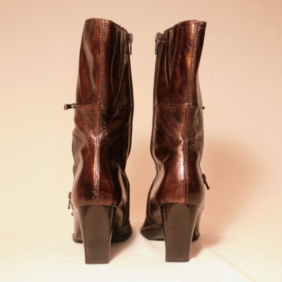 Zita Maria Brown Metallic Leather Boots - Picture 7 of 8
